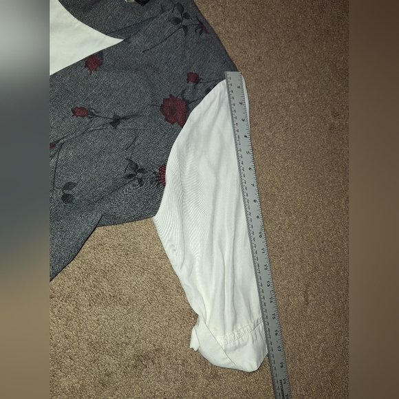 Chad Stevens 2 piece pants  suit / size 16w / gray with floral design - Picture 11 of 15